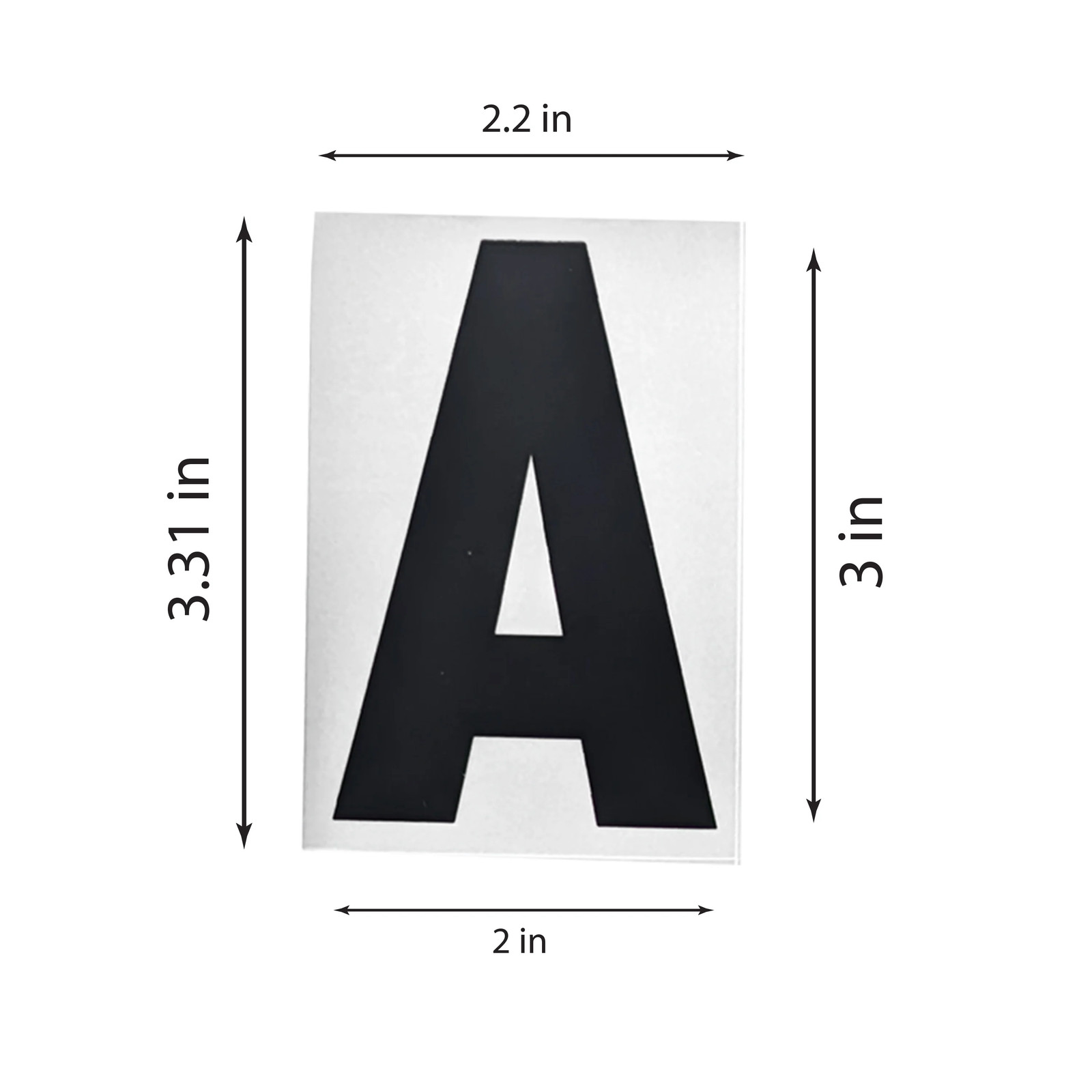 5 pack) 3 inch Reflective Vinyl Letter Kit, 65 Self-Adhesive Stickers for