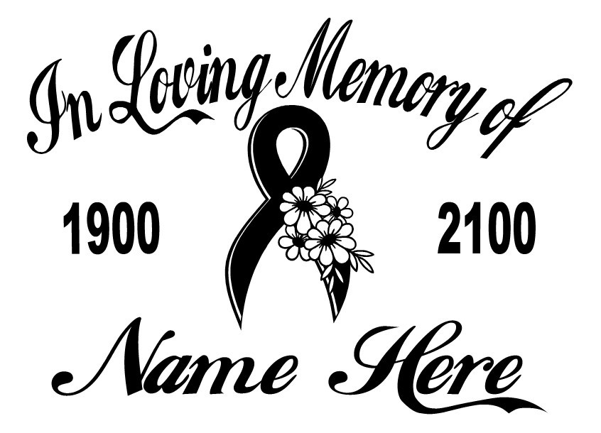 In Loving Memory Decal Cancer Ribbon Flowers Floral Car Vinyl Sticker Custom |