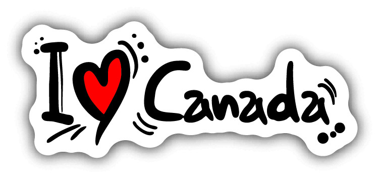 I Love Canada Travel Slogan Car Bumper Sticker Decal