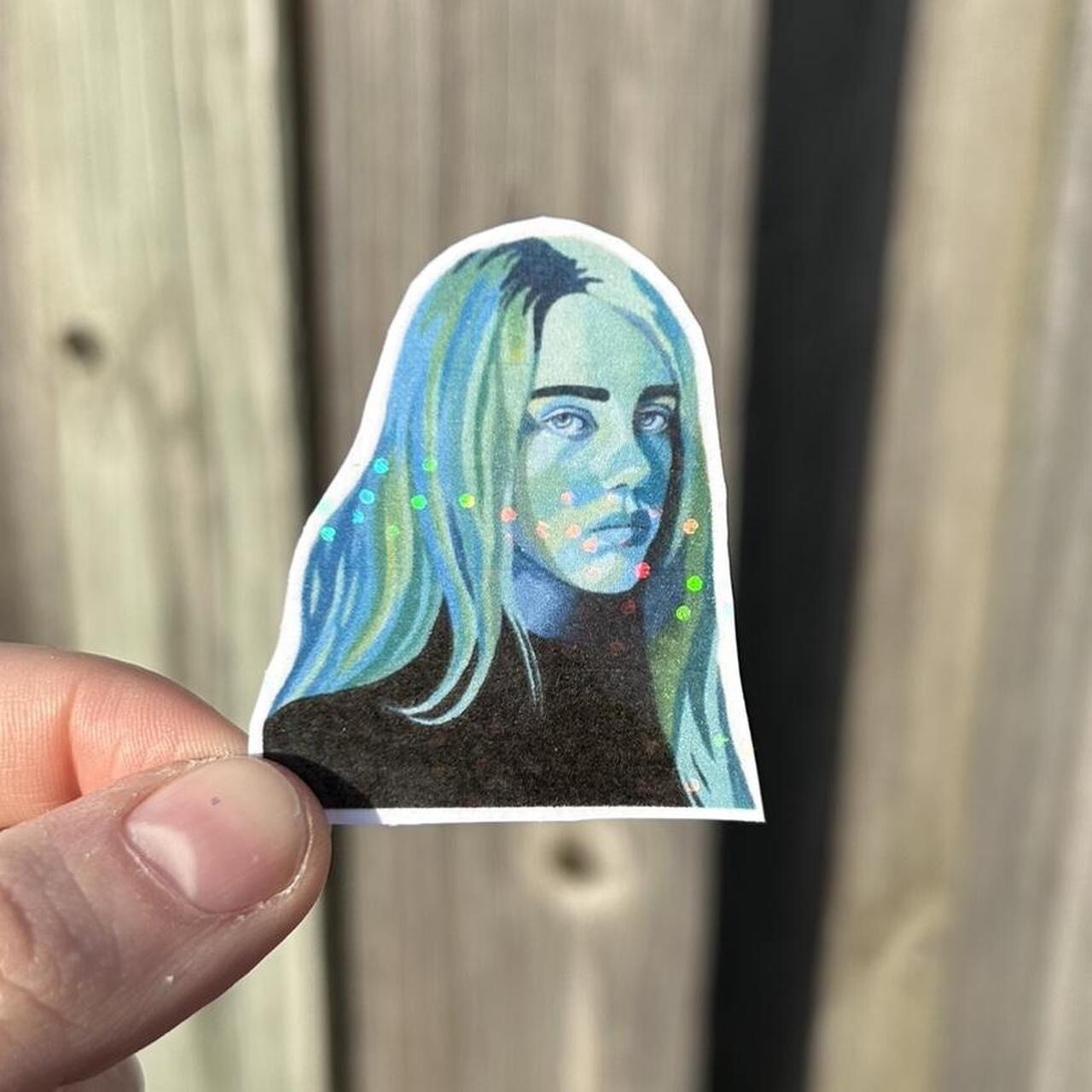 Billie Eilish Sticker Speckled Glitter