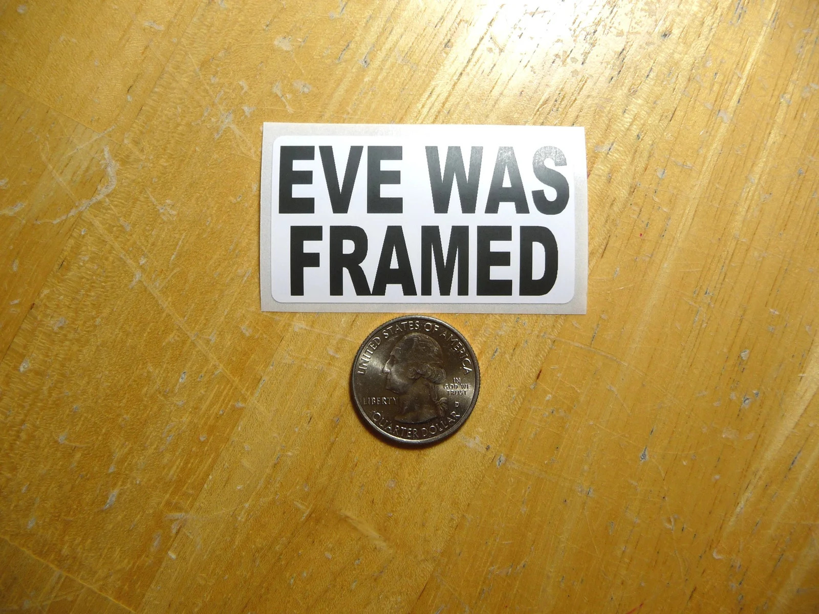 EVE WAS FRAMED STICKER DECAL 1 – 50 BULK PACK FUNNY ADAM BIBLE APPLE