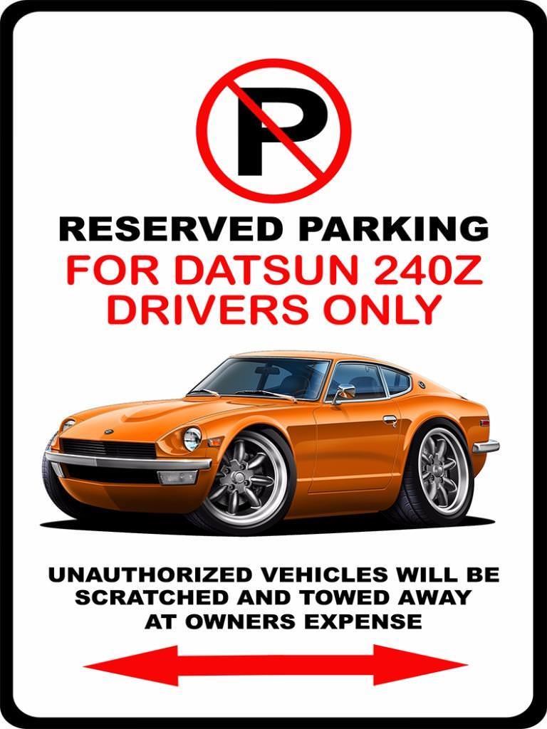 Datsun 240Z Sports Car Parking Sign Wall Art Graphic Sticker