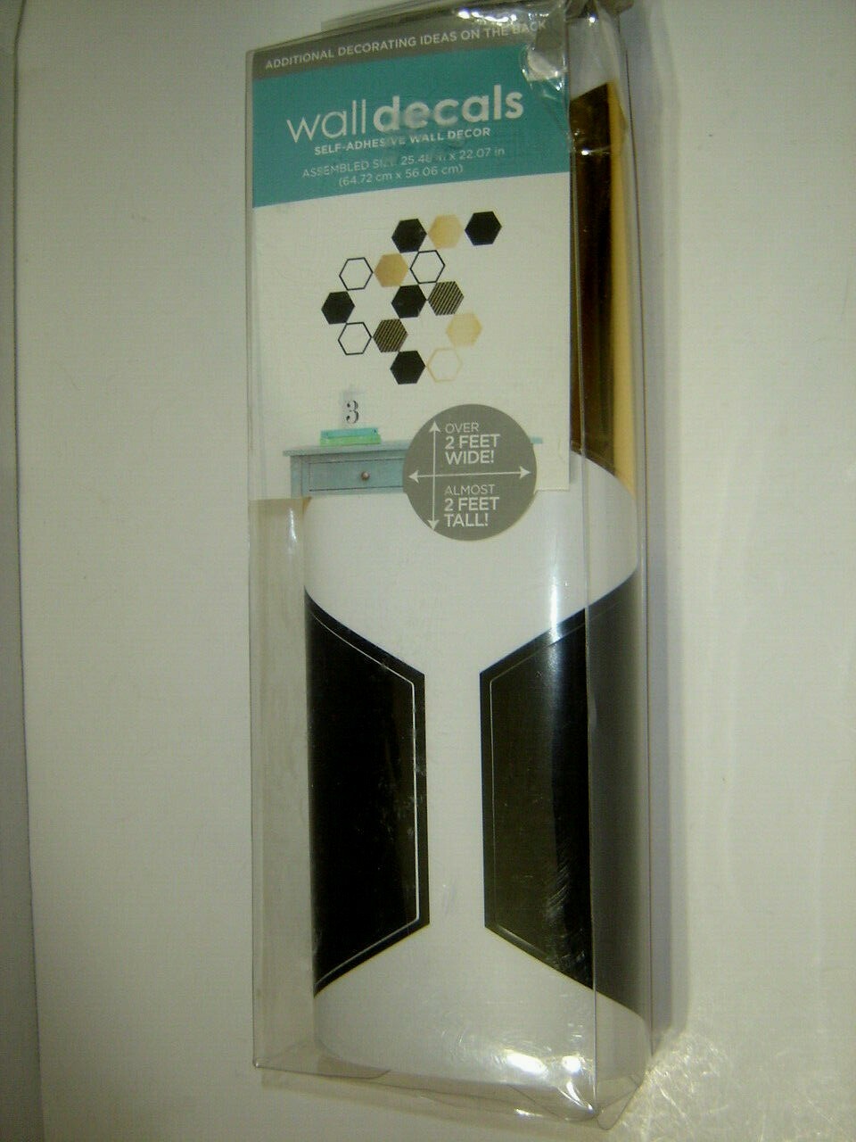 SELF ADHESIVE WALL DECALS Geometric Black and Gold Removable Wall Stickers