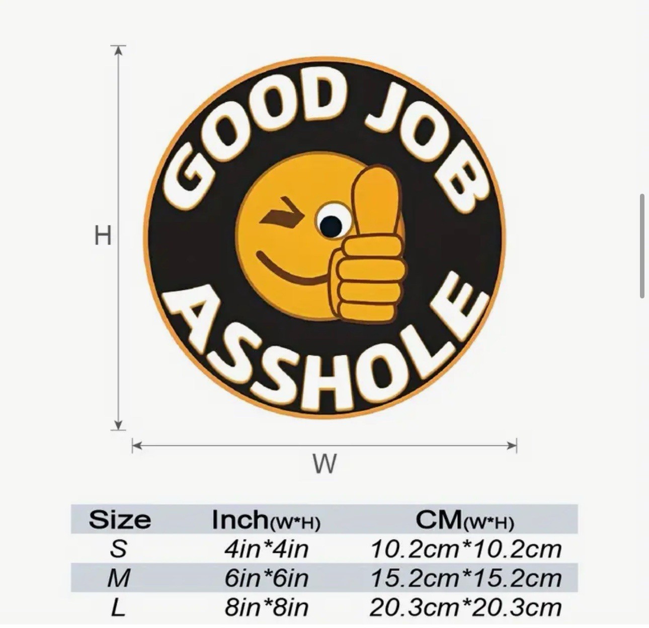 GOOD JOB A$$HOLE FUNNY PRANK JOKE 6” REFLECTIVE VINYL STICKER DECAL 1PC