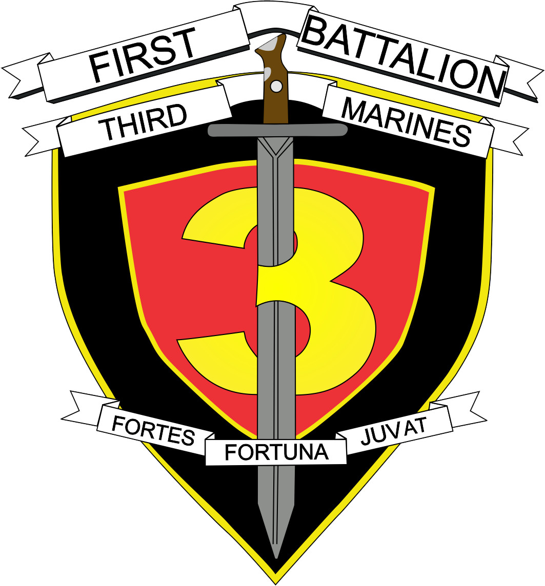 USMC 1st Battalion 3rd Marines Patch Lava Dogs U.S. Military vinyl decal for