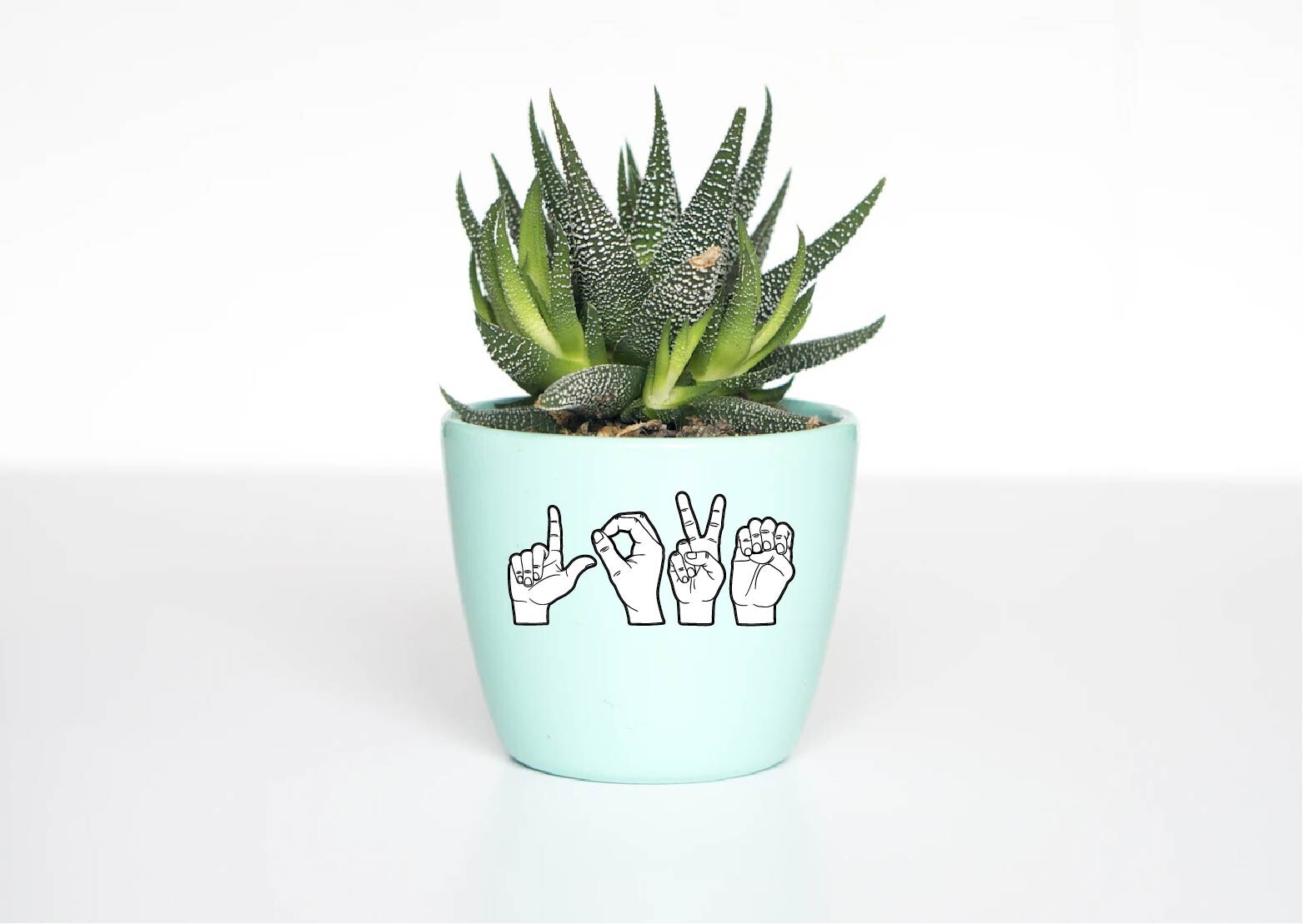 Love Sign Decal Sticker Printed Die Cut ASL Language Hands Couple Life Wedding