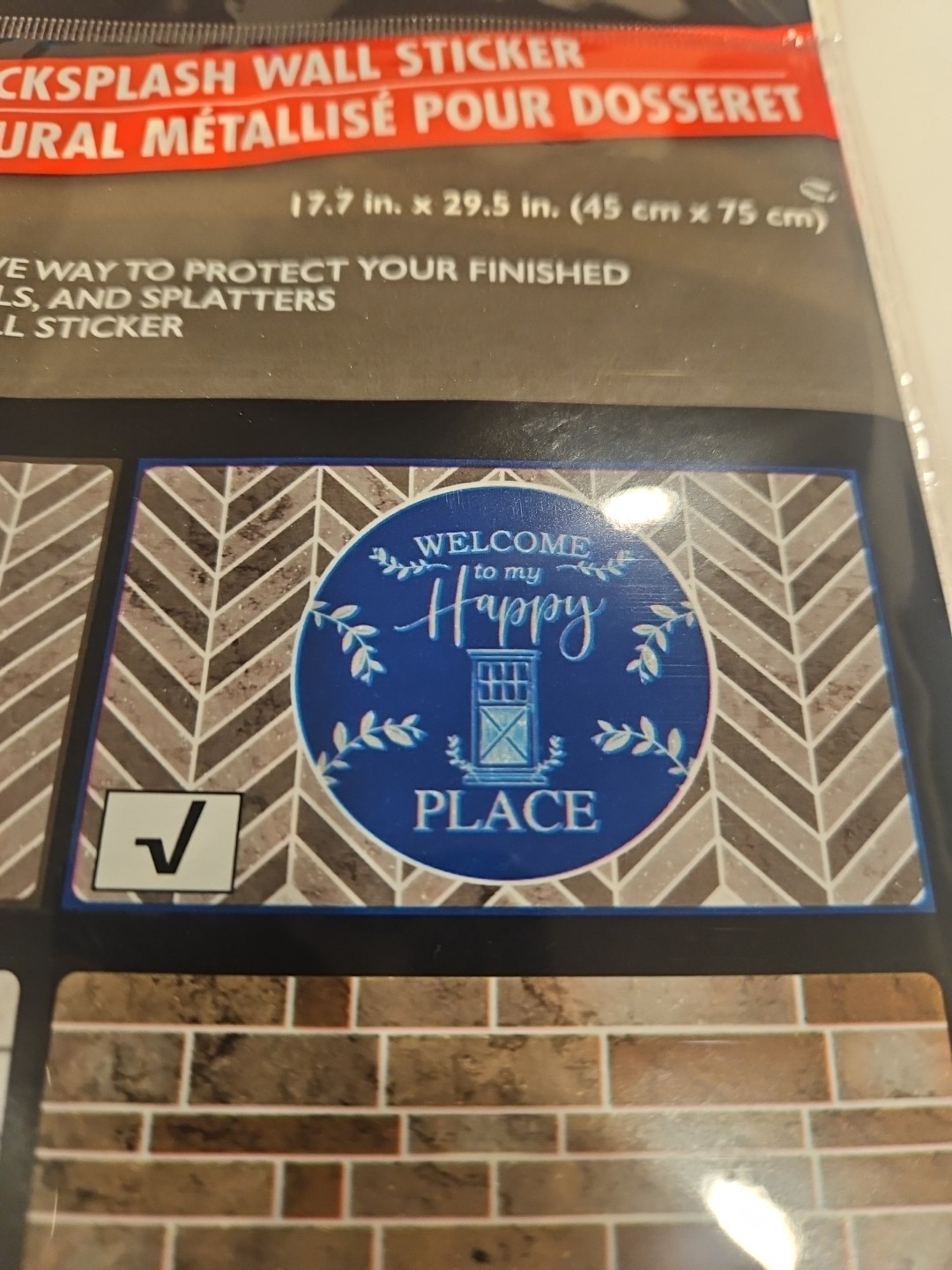 Cooking Concepts Foil Backsplash Welcome To My Happy Place Tile Wall Sticker