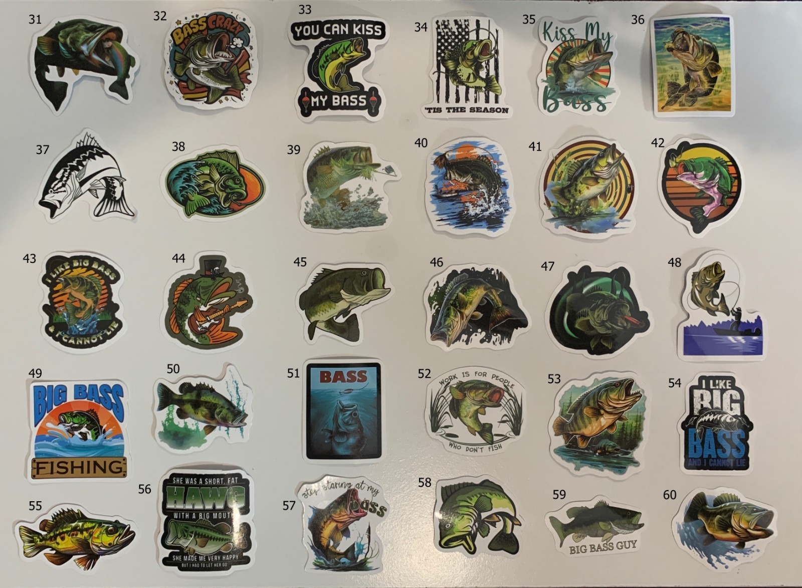 BASS FISHING Funny Vinyl Stickers – Select A Sticker – BUY2GET4FREE!