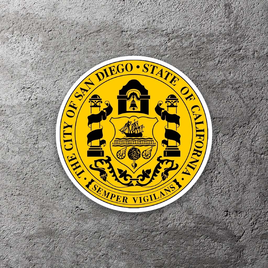 San Diego Seal Vinyl Sticker 3.5 in Wide Includes Two Stickers