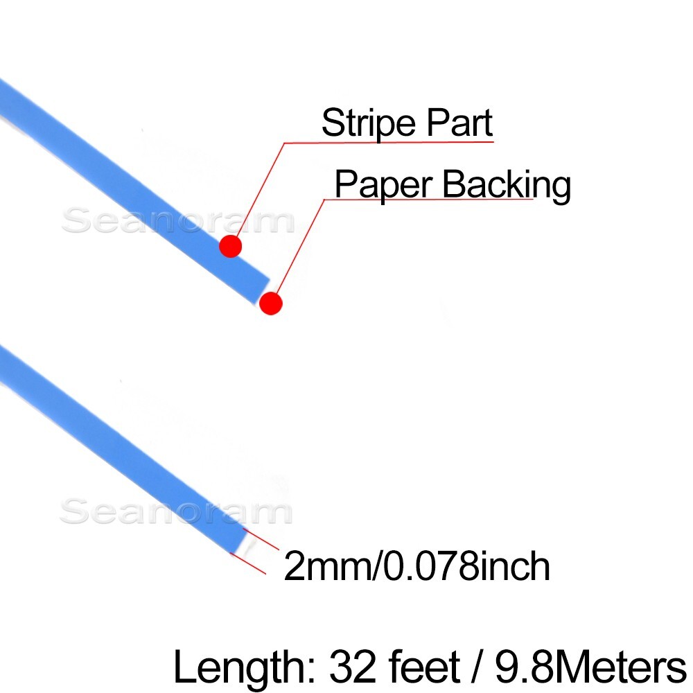 1/12" 2mm Light Blue DIY Home Shop Pinstriping Pin Stripe Decal Vinyl Sticker