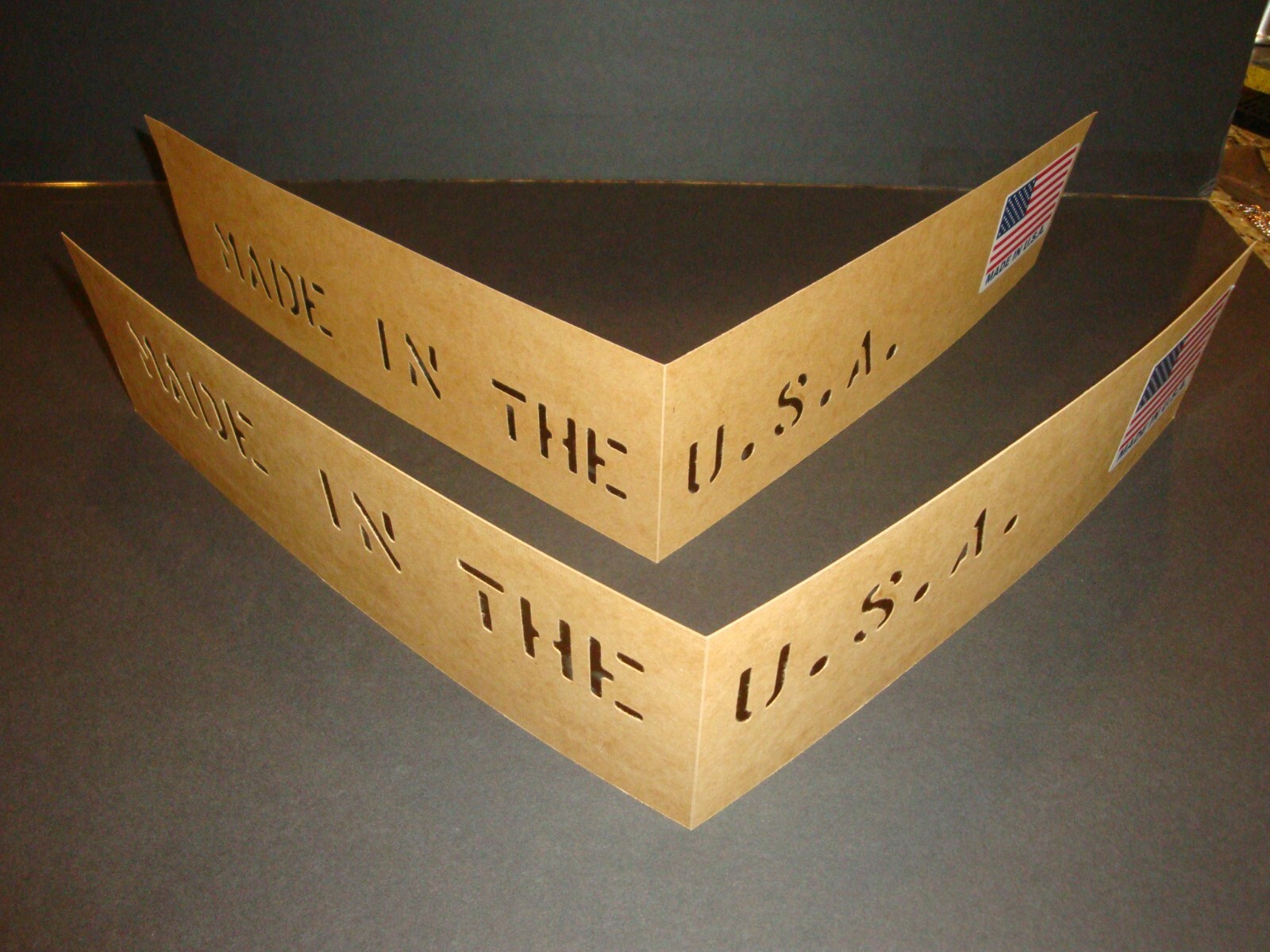 Original 1" letters MARSH US Military Oil board Stencil paper MADE IN THE U.S.A.