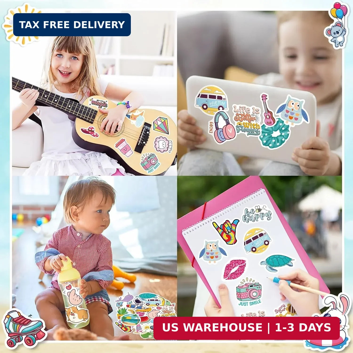 200 PCS Cute Stickers for Kids,Water Bottle Sticker Pack for Teens Girls Boys…