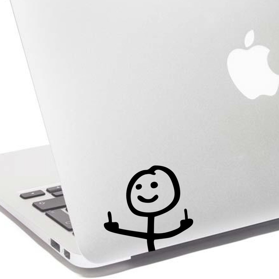 Middle Finger Stick Figure Guy Decal Window Sticker Funny | 28 Different Colors!