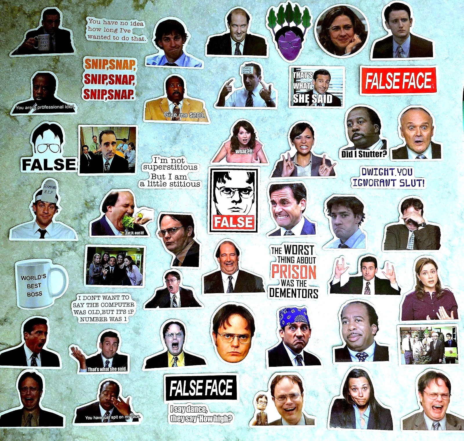 50-Pack The Office Sticker Pack – Vinyl Decals for Laptops & Hydro Flasks.