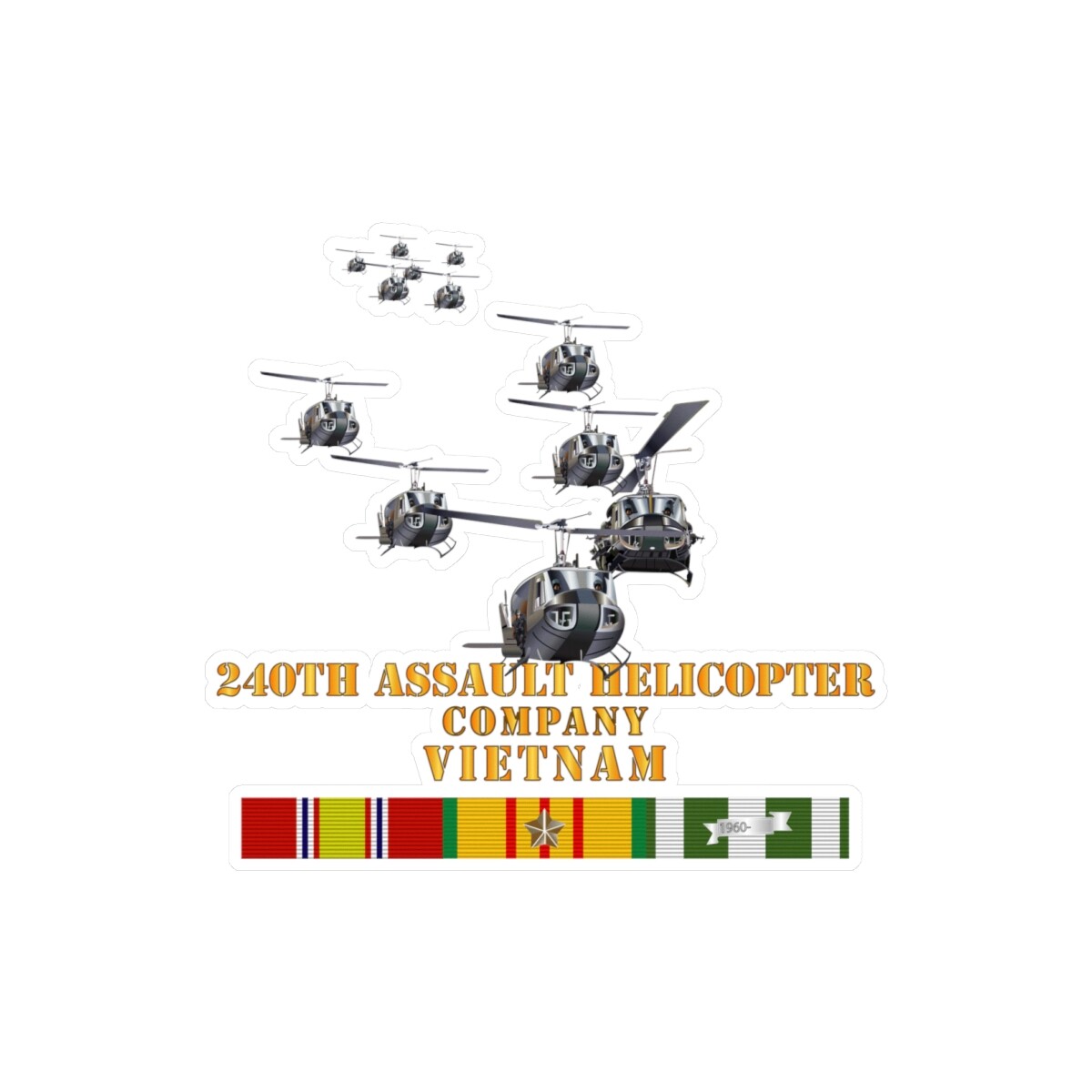 Kiss-Cut Vinyl – 240th Assault Helicopter Co w VN SVC