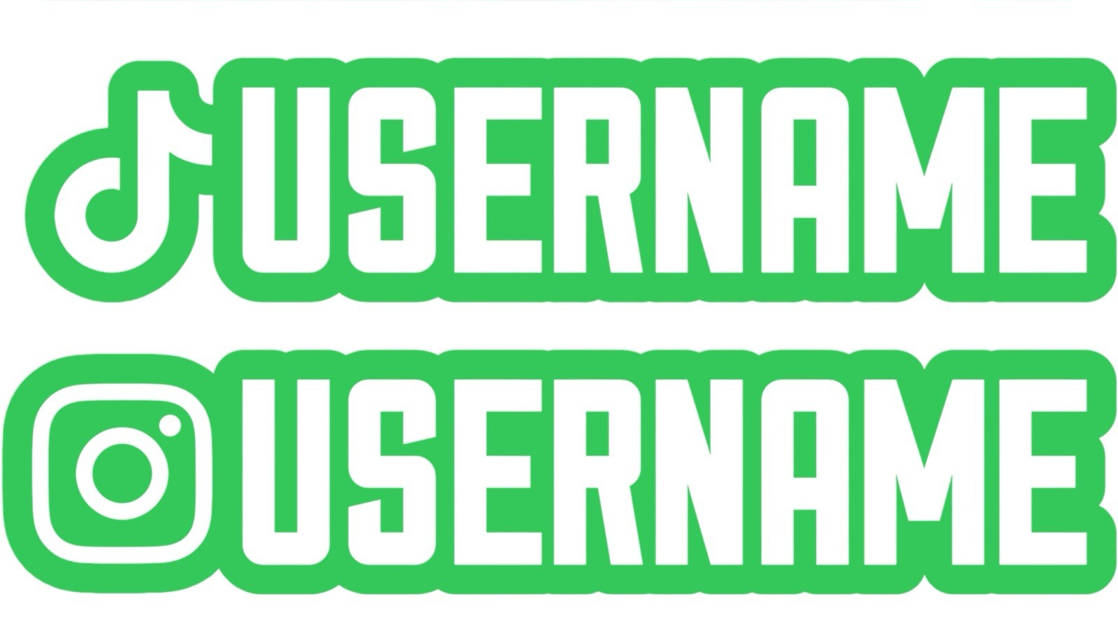 Custom 2” x 7” Instagram & TikTok Username Handle @ Stickers Any Color You Want