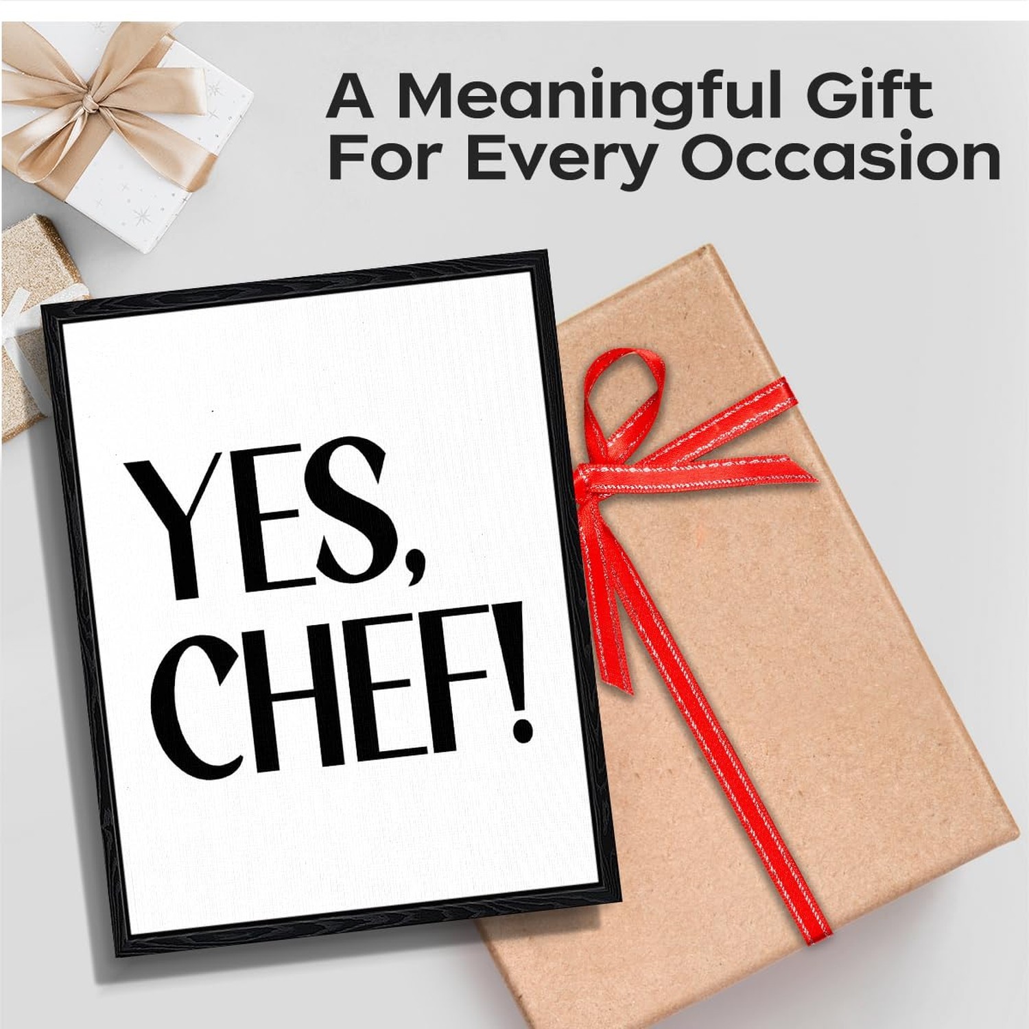 Yes Chef Quote Wall Art, yes chef message, minimalist wall decor, ready to ha…