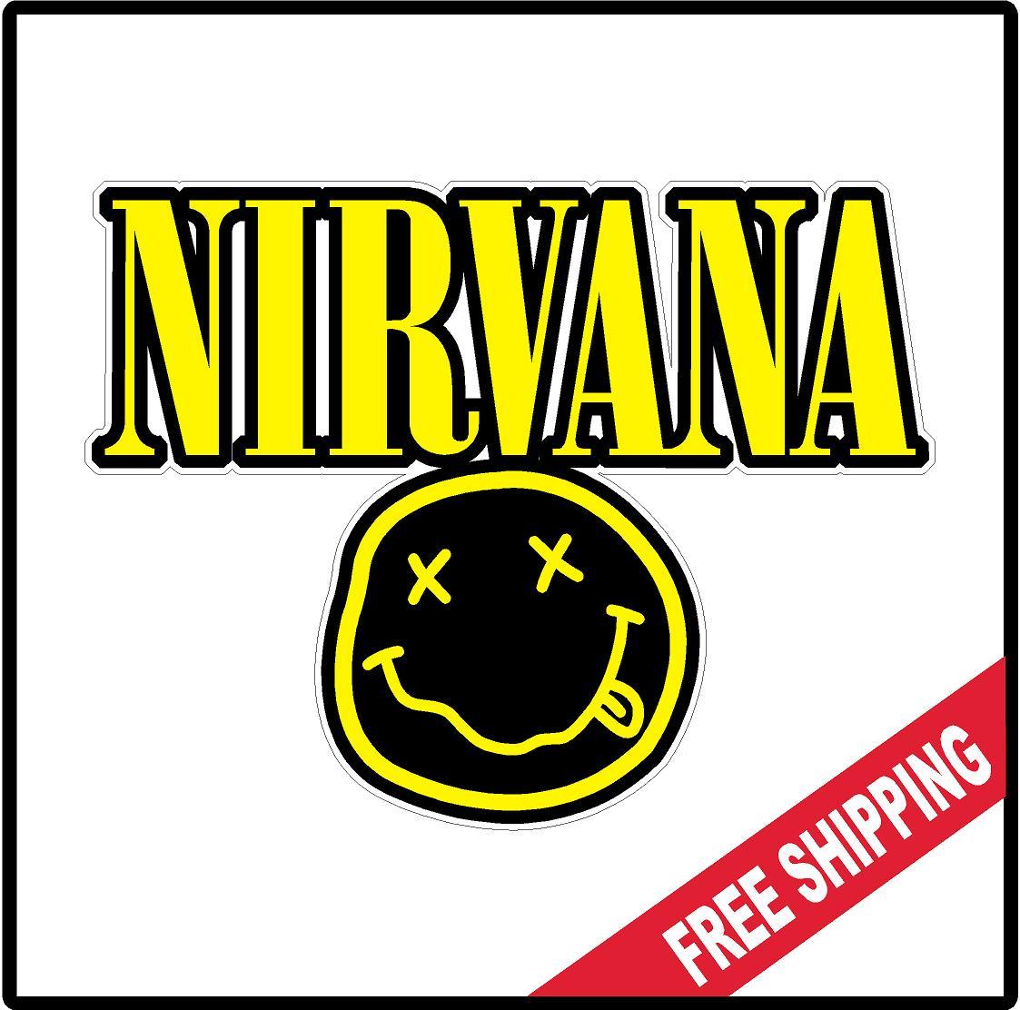 Nirvana Vinyl Wall logo Decal Sticker Alternative Rock Roll Band Kurt Cobain