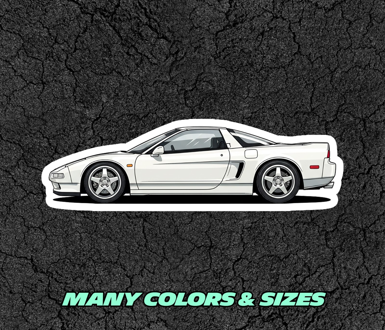 JDM Honda NSX NA1/NA2 Car Profile Sticker Laptop, Book, Phone, Windows