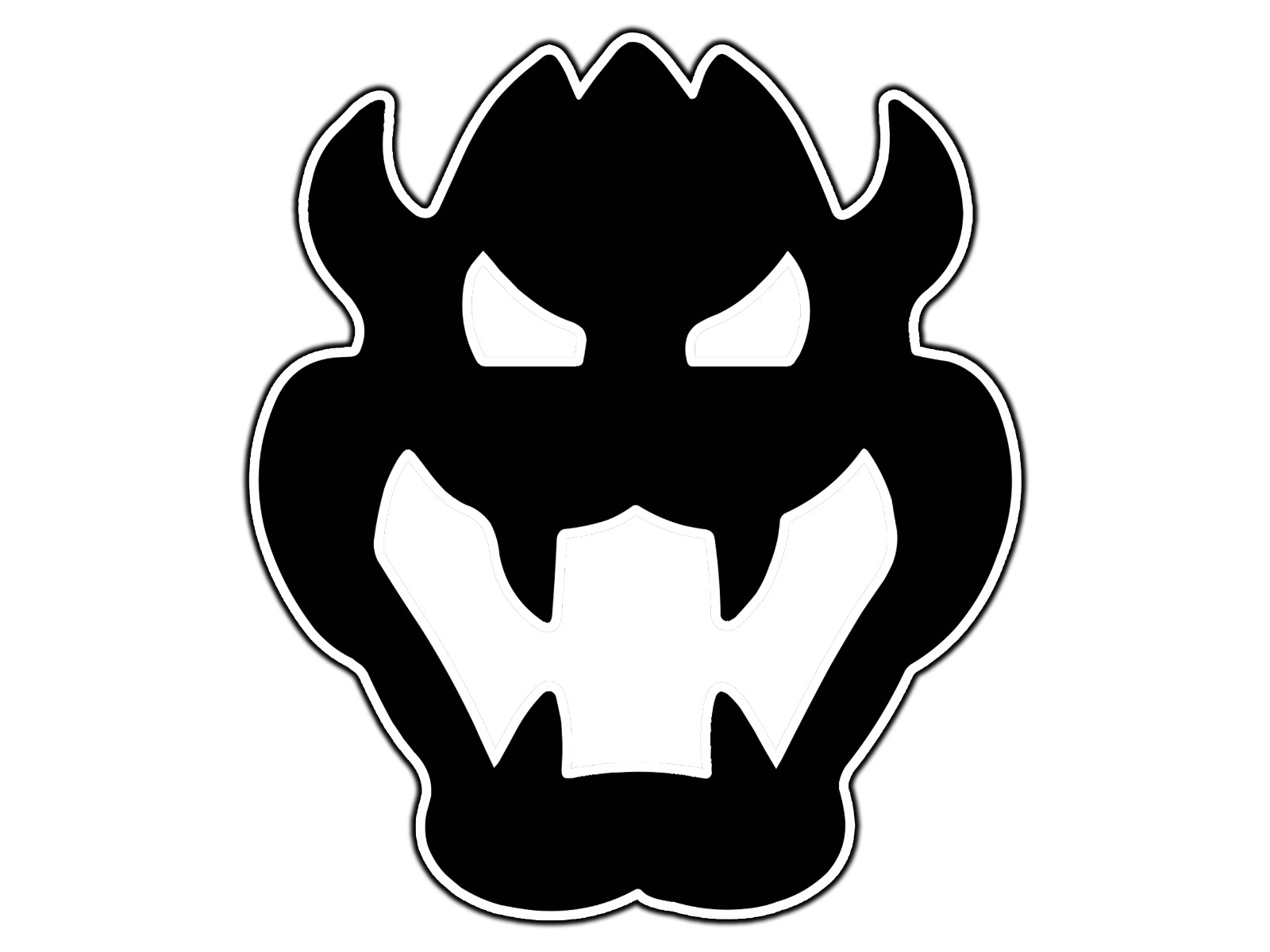 Bowser Face Logo #2 Mushroom Kingdom Sticker Waterproof Vinyl Decal Die-Cut Car