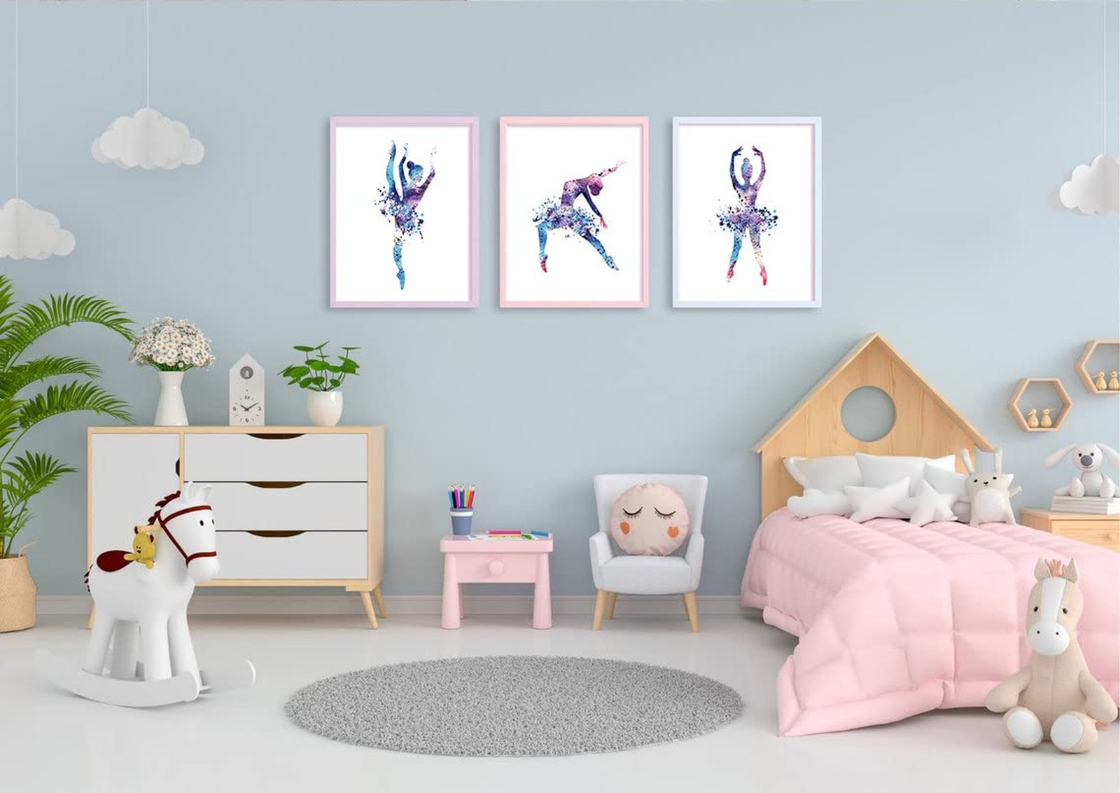 Watercolor Ballet Prints Ballerina Dancers Wall Art Woman Dancing Decor Girls…