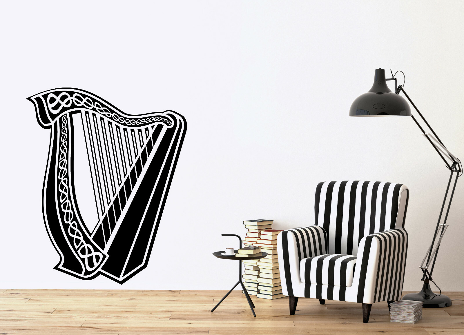 Vinyl Wall Decal Sticker Musical Instrument Harp Music Shcool Decor (n1248)