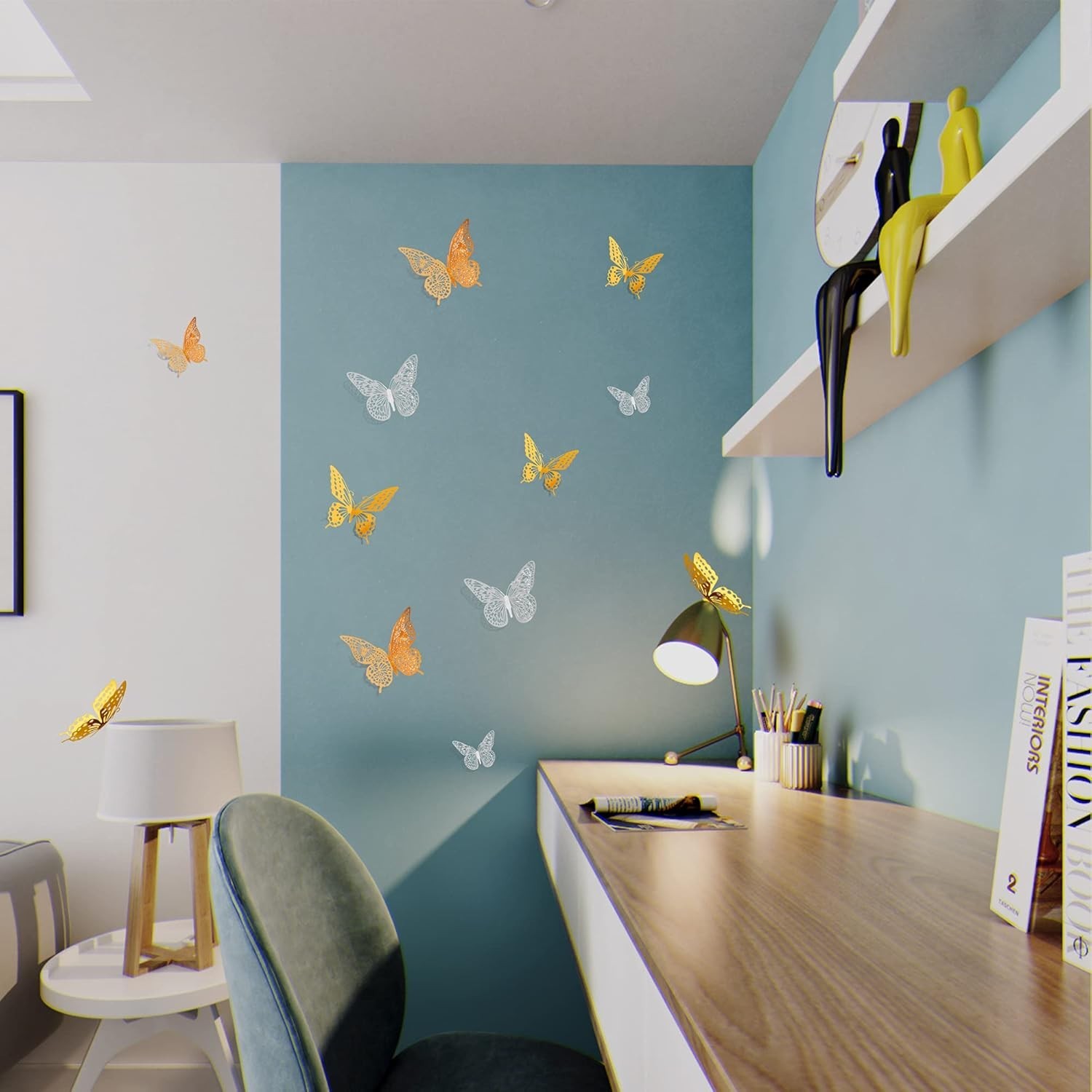 72 Pcs 3D Butterfly Wall Decor – Gold, Silver & Rose Gold – Removable Stickers