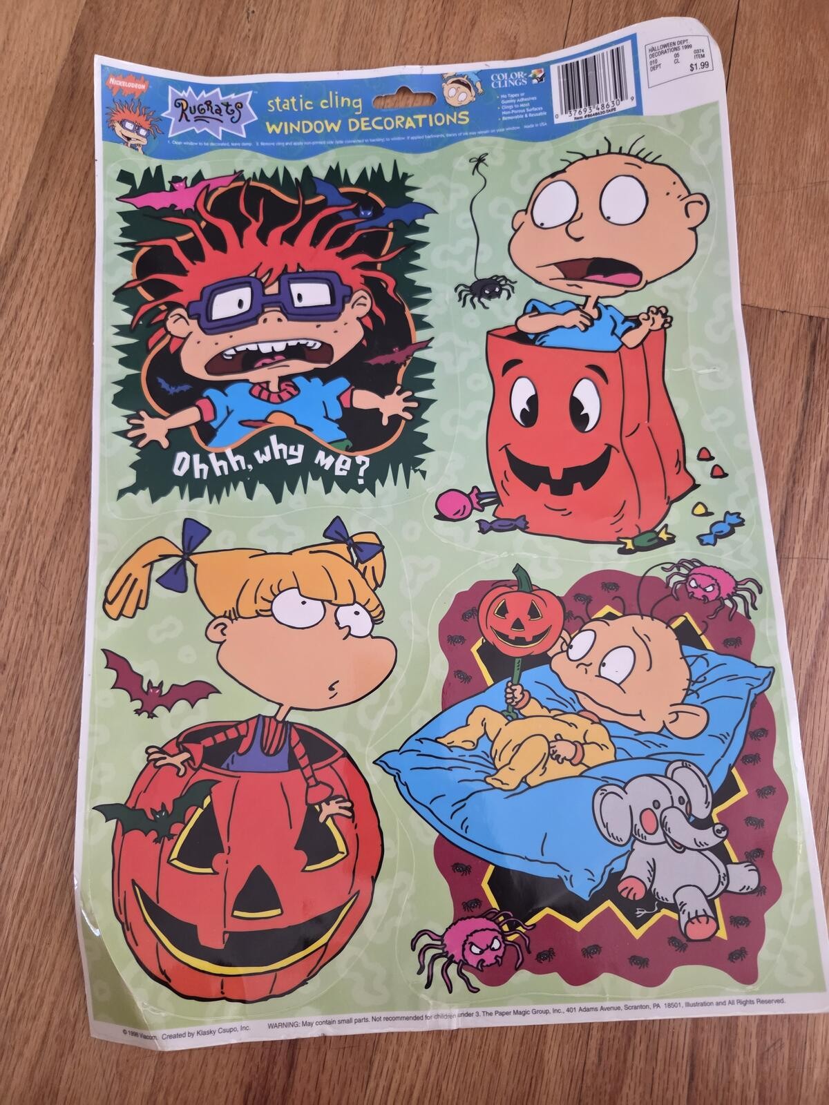 Vintage Rug Rats Window Clings NWT