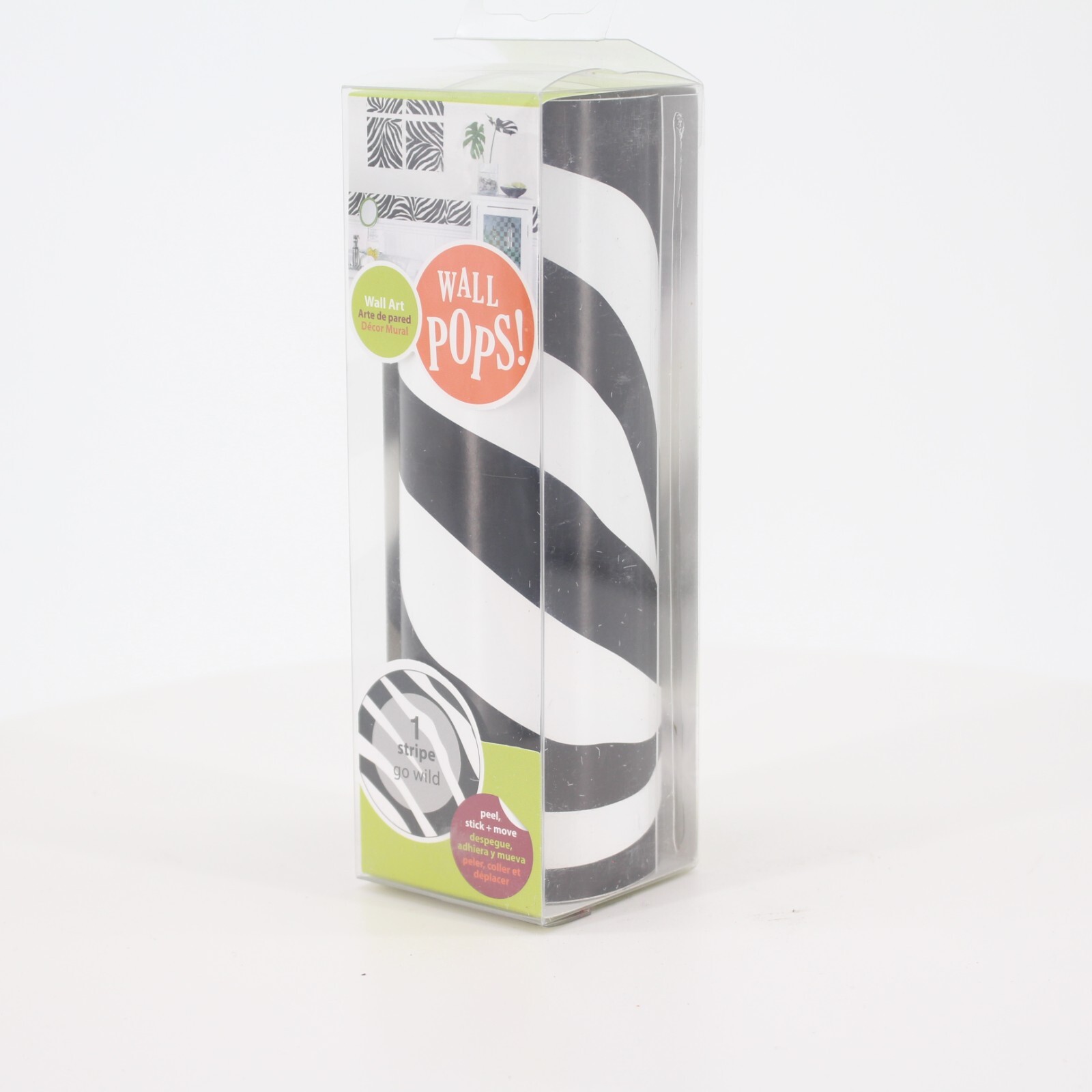 Wall Pops! Stripe Decor Art Go Wild Peel & Stick 6.5"x16ft Reusable Removable
