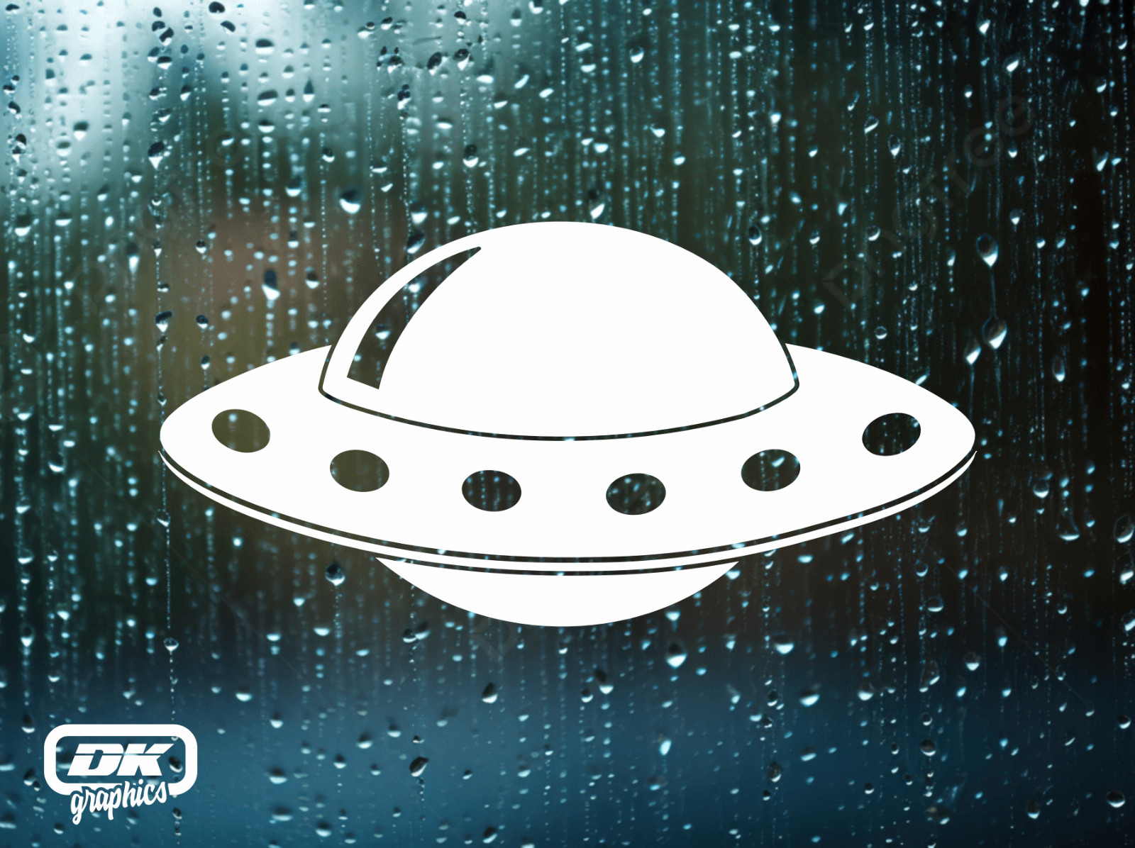 ALIEN SPACESHIP Vinyl Decal. Car Window Sticker