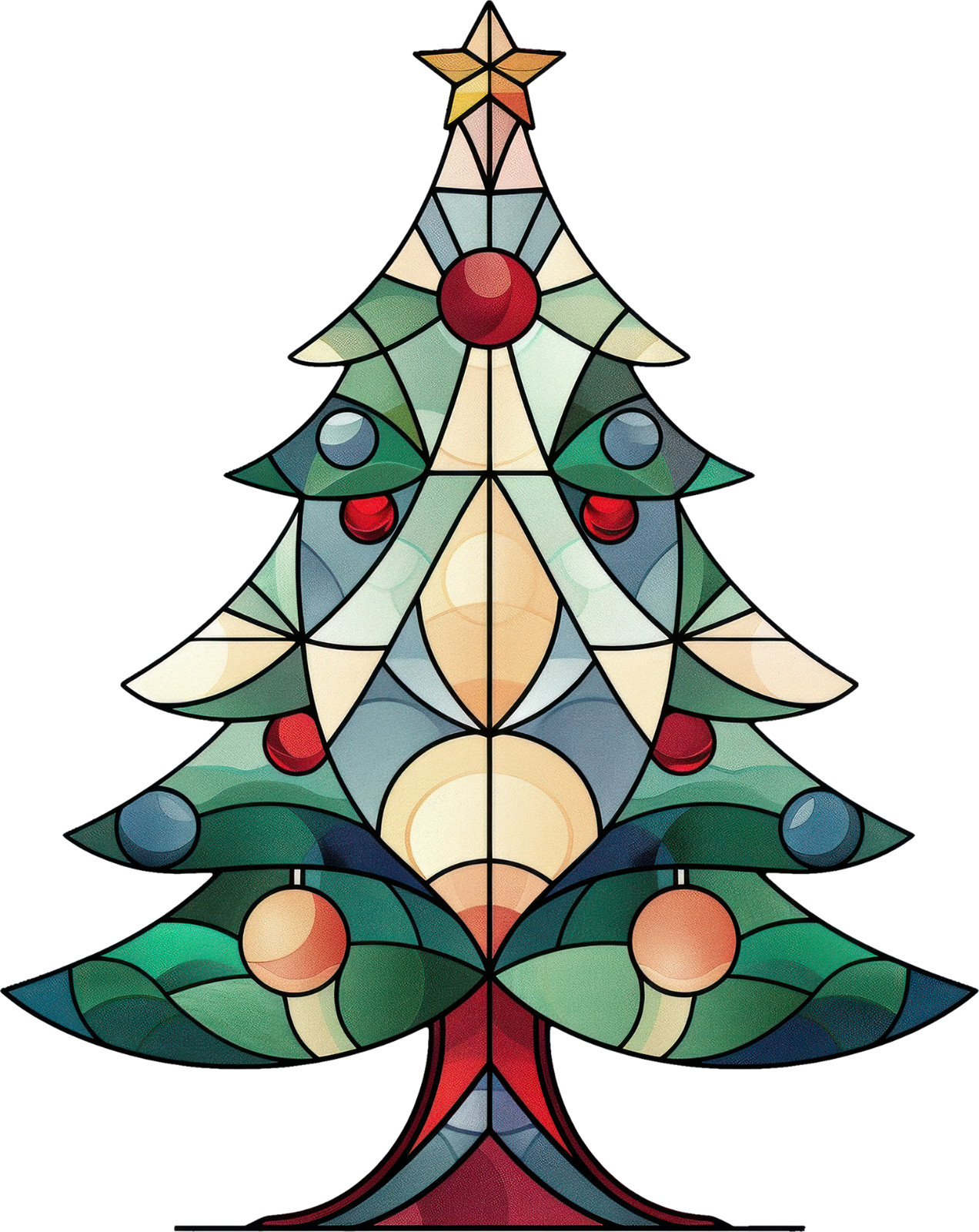 Wall sticker Christmas tree made of stained glass wall sticker 18X18 cm large