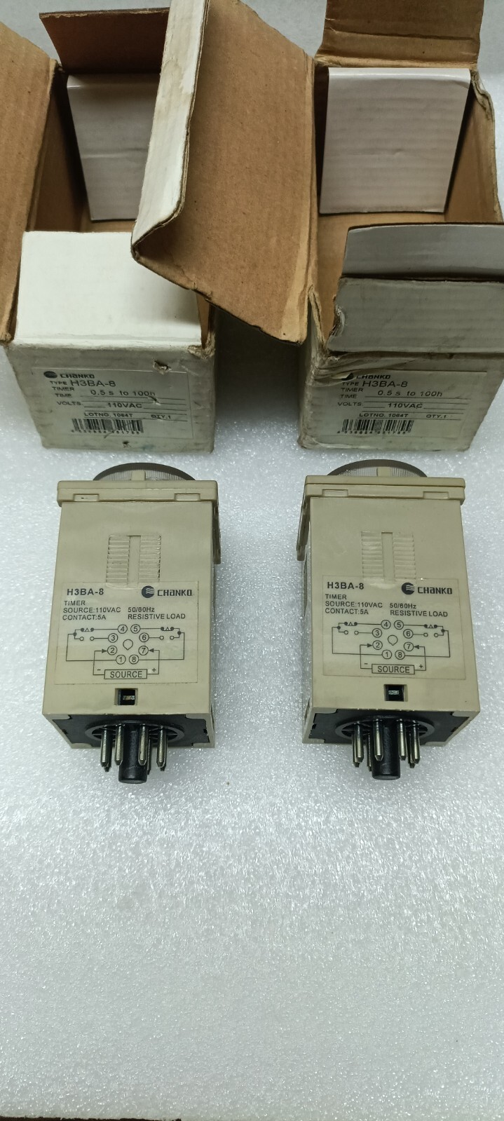 Chanko H3BA-8 TIMER 0.5s to 100h LOT OF 2 FREE FAST SHIP