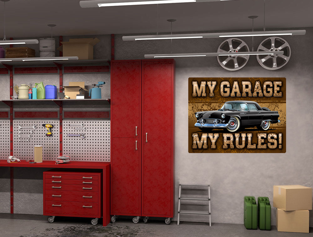1955 Ford Thunderbird Hardtop My Garage My Rules Wall Art Graphic Sticker