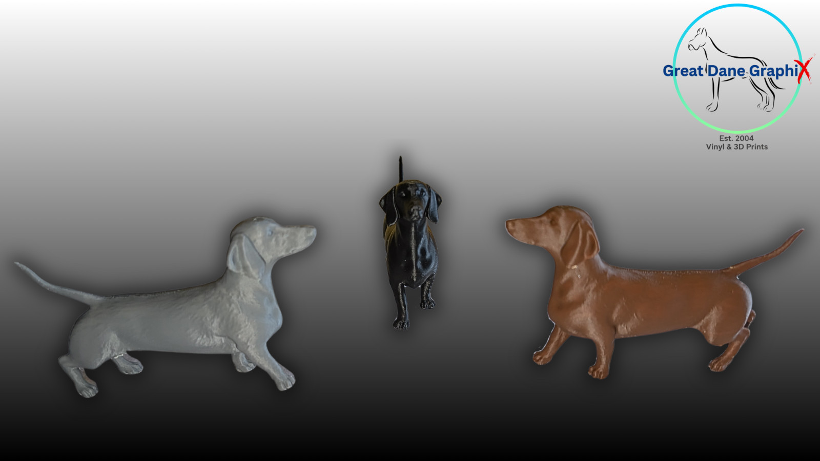 Dachshund Figure & Decal Set – 3D Printed – Paintable DIY Dog Art Combo Set