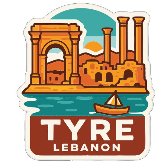 Tyre Lebanon Sticker Decal Vinyl Die-Cut City Skyline Landmark Design
