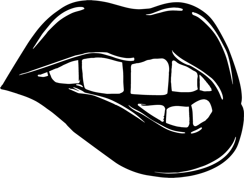 Biting Lips vinyl sticker decal Rocky Horor sensual girl woman sexy