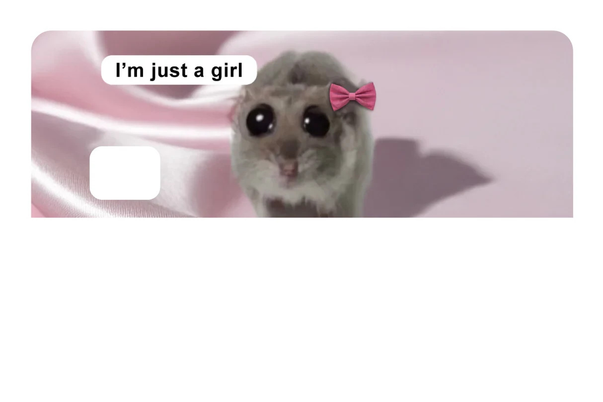 I'm Just a Girl Card Skin 4 Pack Hamster Meme Funny Viral Pink Coquette Aestheti