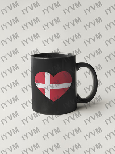 Denmark Flag Heart Sticker Decal