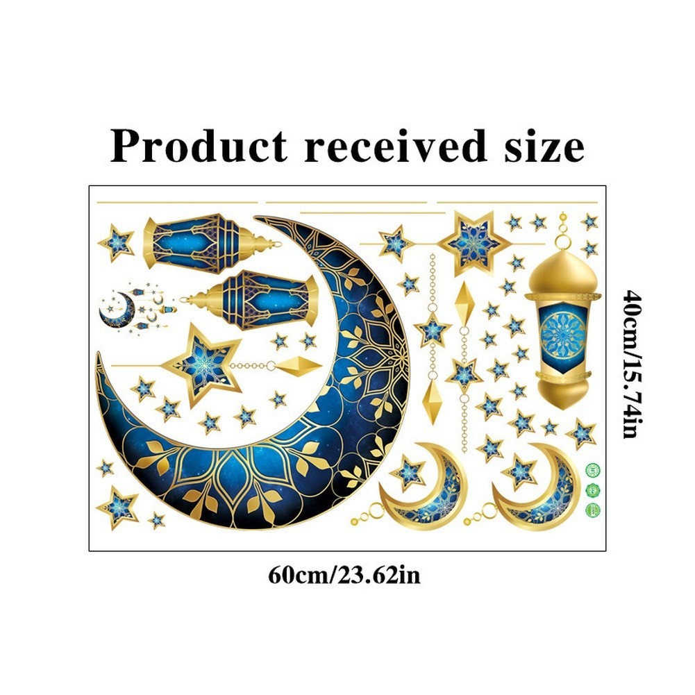 Wall Sticker Star Moon Design UV Printed PVC for Living Room Bedroom Decoration