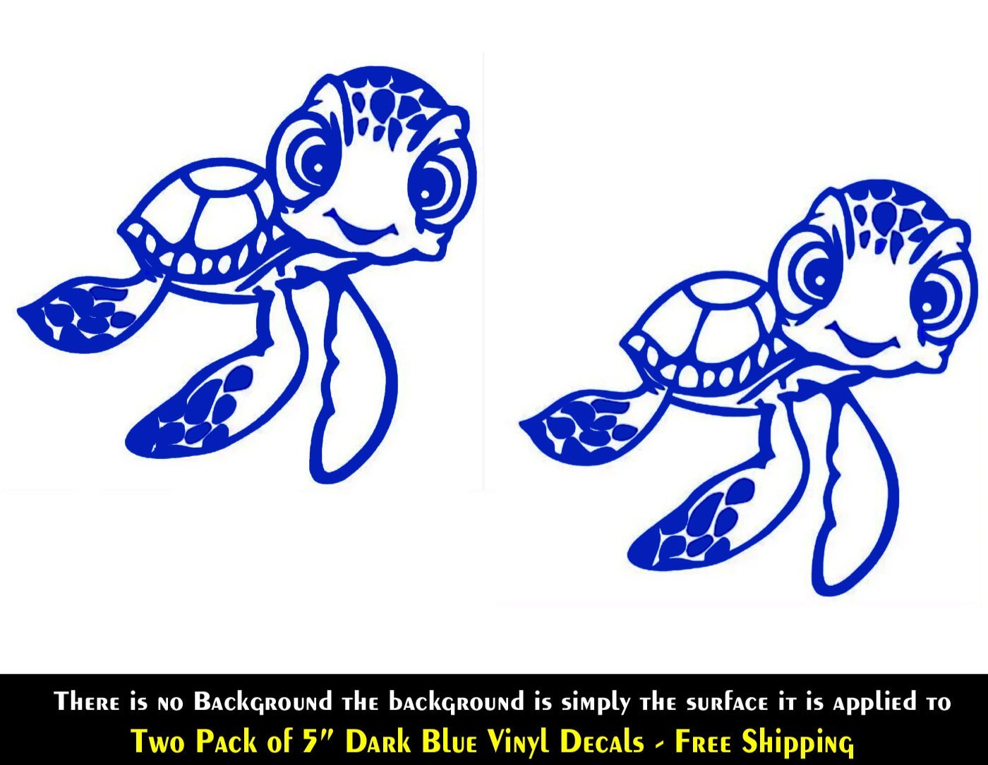 Baby Sea Turtle Two 5" Blue Vinyl Decals Car Truck Windows Tablet Laptop Mailbox