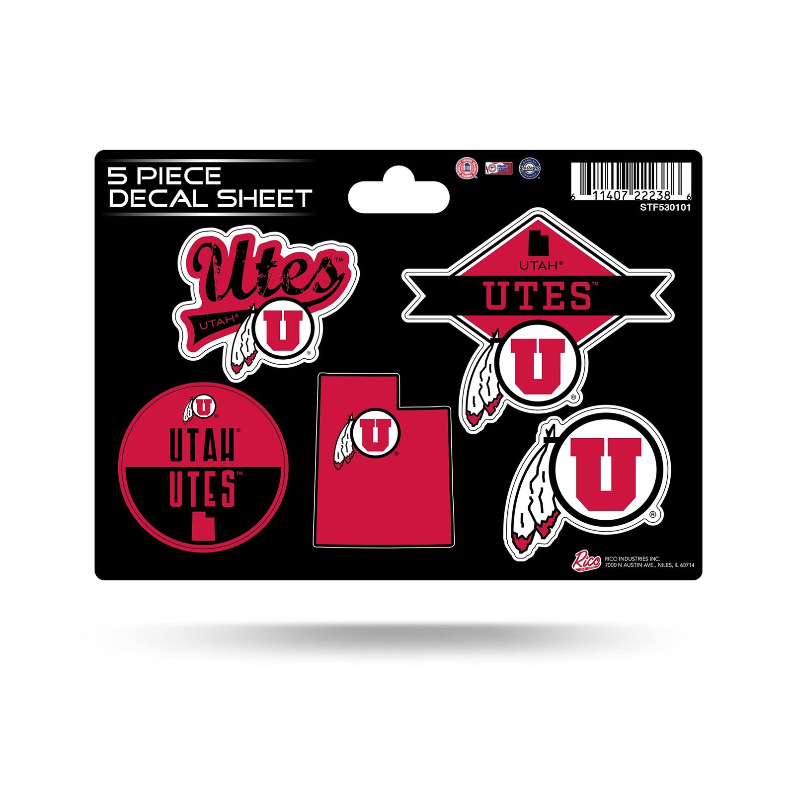 5 Pack Sports Team Die Cut Decals Easy Peel and Stick Indoor Outdoor Use