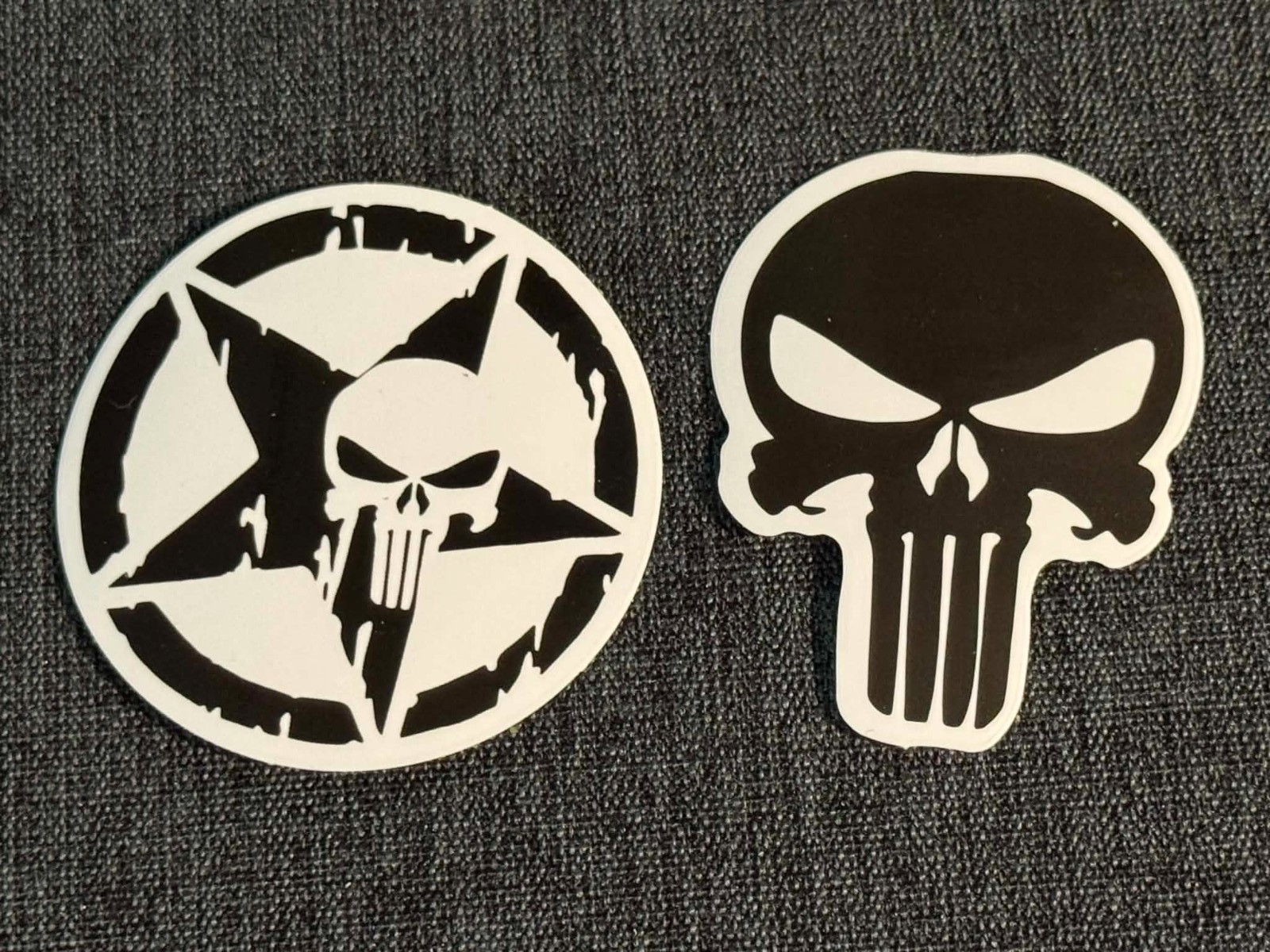 Lot (2) THE PUNISHER 2 1/4" to 2 3/8" Logo STICKERS Free SHIP! FAST!
