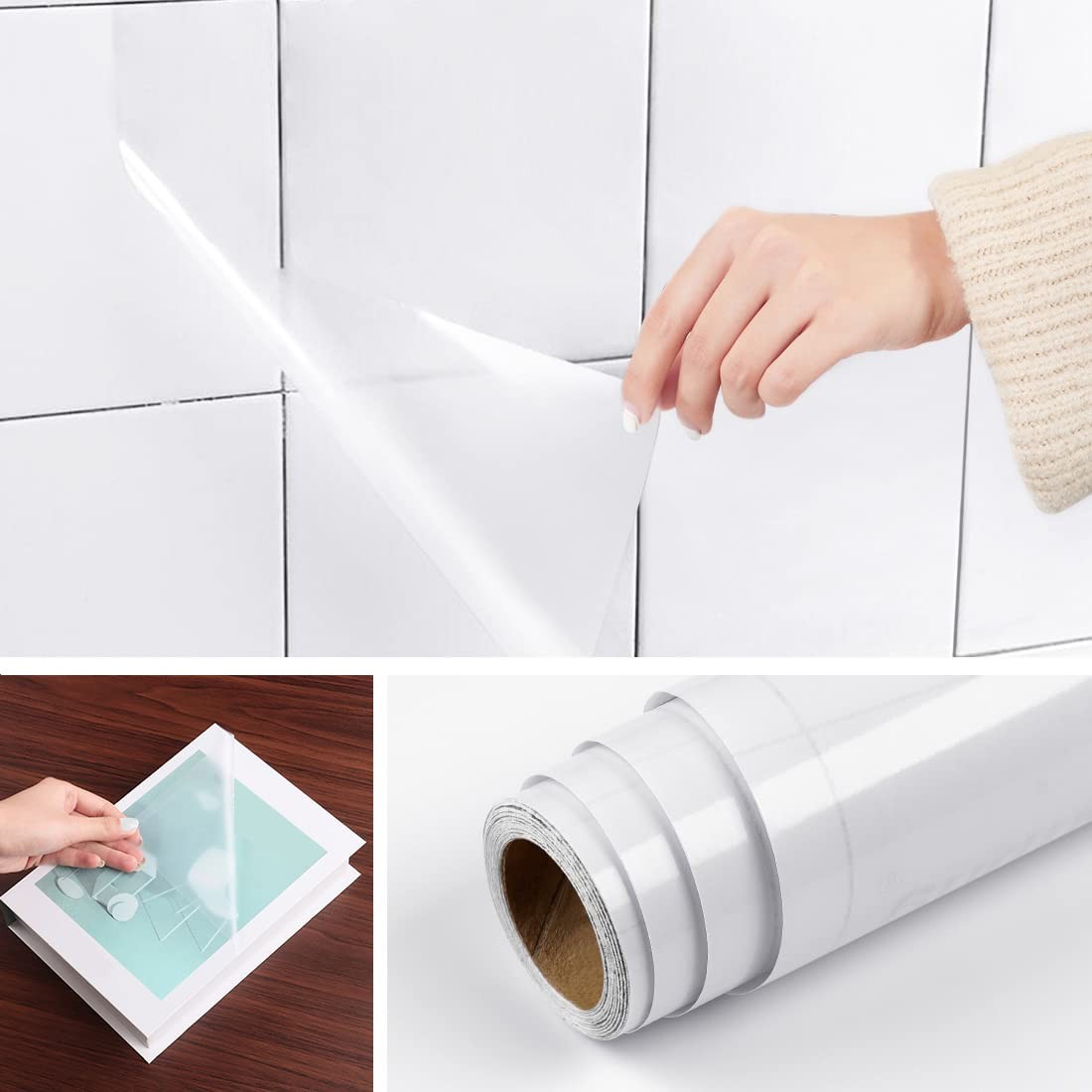 Peel and Stick Clear for Walls Crafts Cabinets Waterproof Sticky Wallpaper fo…