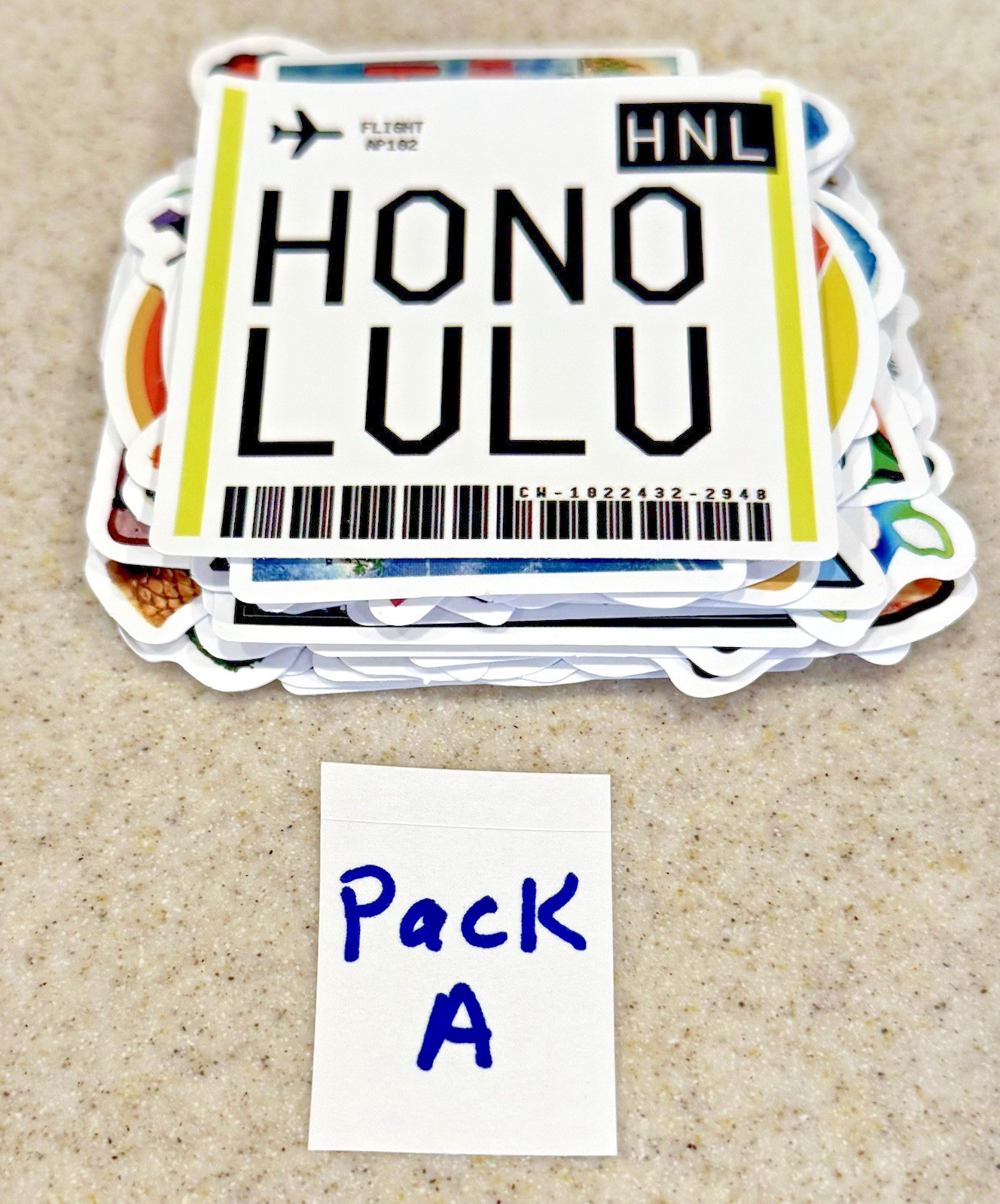 Hawaii, Surfing, Summer, Travel Stickers/Decals, NEW, Pick Your Pack of 50or100