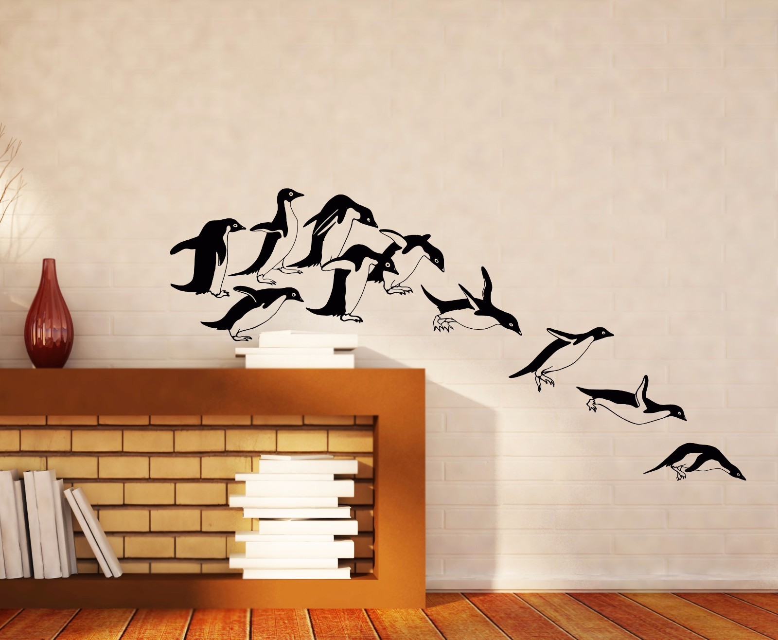 Wall Vinyl Decal Jumping Penguins Funny Children's Decor z4524