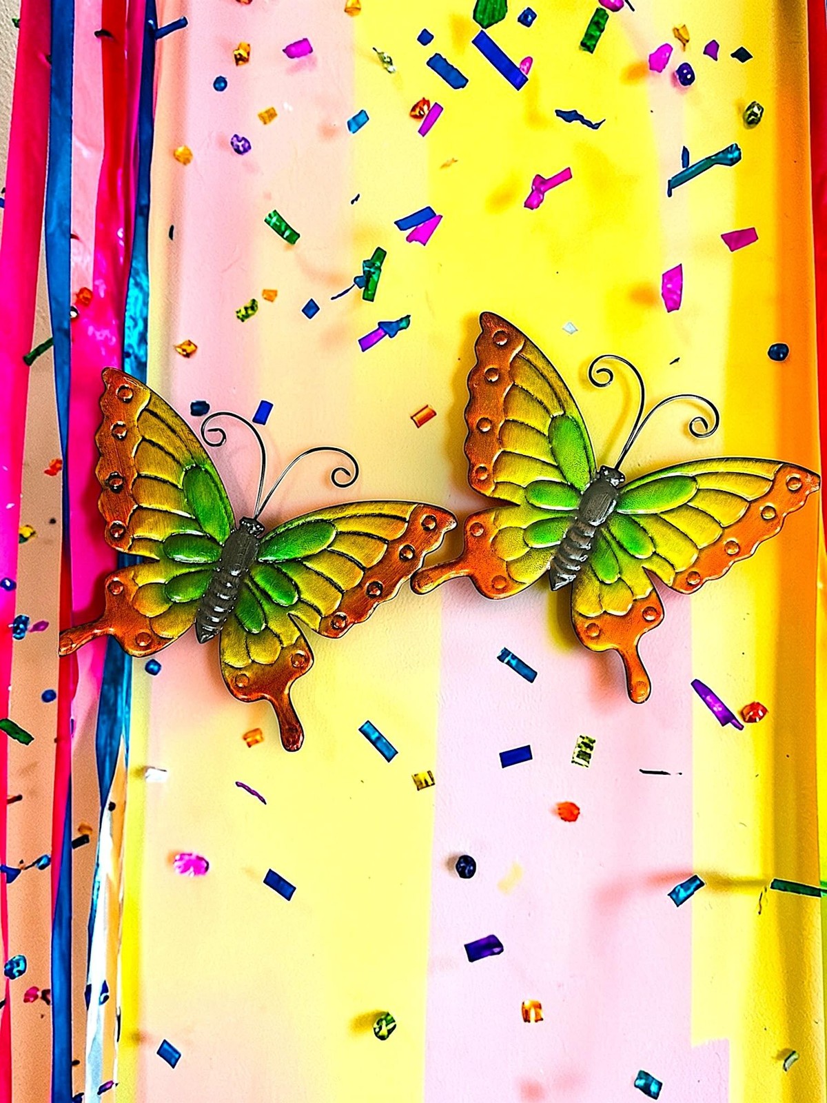 STC World Metal Butterfly Wall Art Outdoor Garden Decor Large Multicolor Wall…