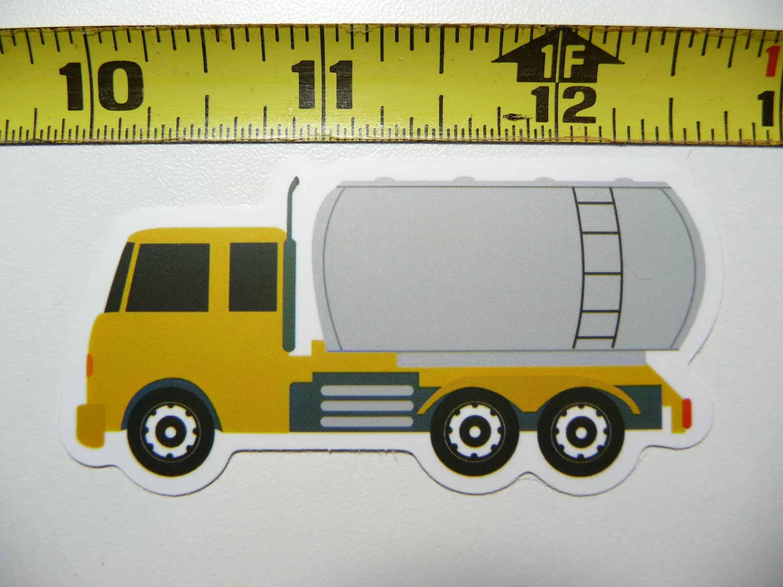 LEFT TINTED TANKER TRUCK SMALL STICKER DECAL FUN FUNNY CONSTRUCTION VEHICLE