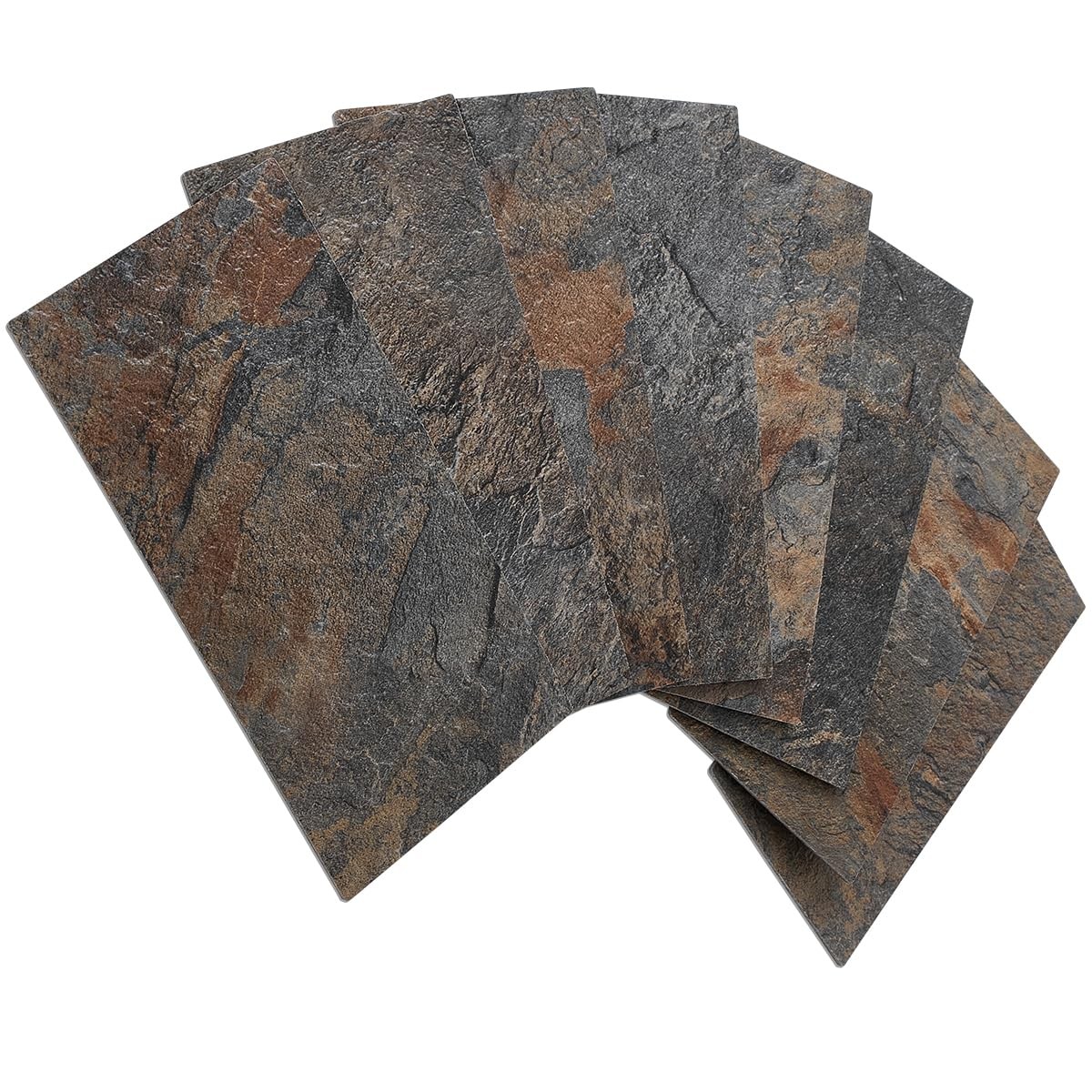 AULIGET 100 Piece Rust Slate Peel and Stick Backsplash Wall Tiles, 3" x 6" PVC F