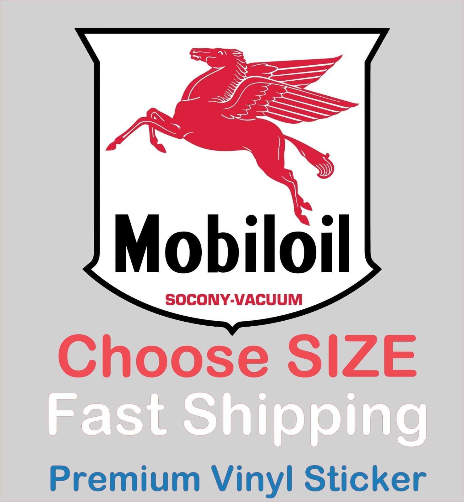 Mobilgas Mobil Gas Badge Oil Vintage Vinyl Sticker –6 SIZES– SIGN racing USA