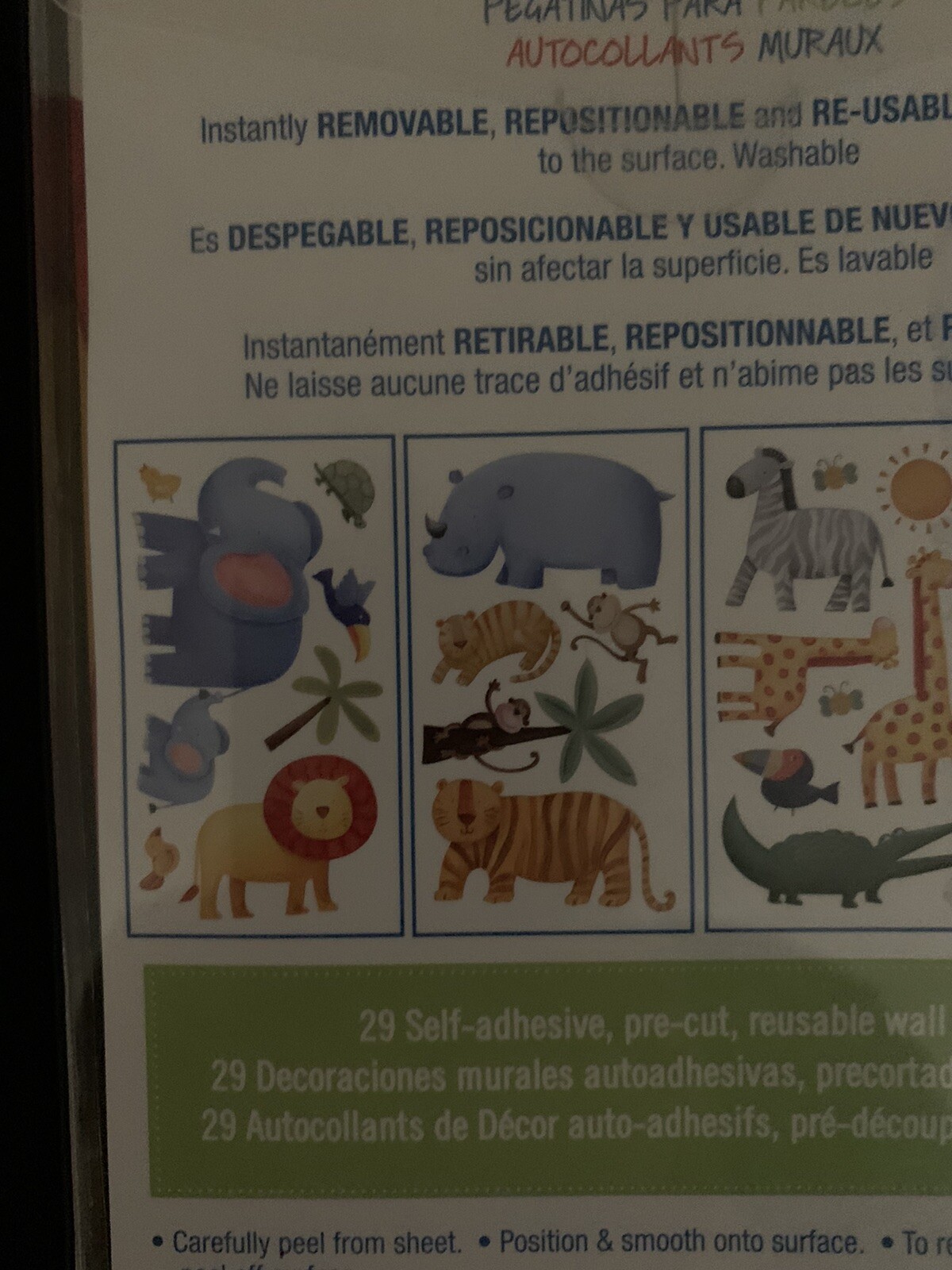 RoomMates 29 Animal Peel and Stick Wall Decals Stickers Elephant Lion Giraffe